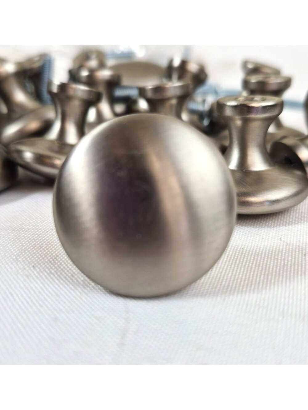Set of 20 Brushed Nickel Round Cabinet Knobs Drawer Pulls 1.25" Modern Hardware